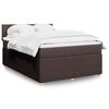 vidaXL Boxspring met matras stof donkerbruin 140x190 cm