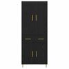 vidaXL Highboard met lade Zwart Eiken 69,5 x 34 x 180 cm Bewerkt hout