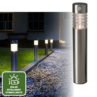 Luxform Tuinlamp Arizona PIR met bewegingssensor solar LED zilverkleur