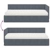 vidaXL Hoekbedframe met Matras met matras 2 pcs Grijs Fluweel