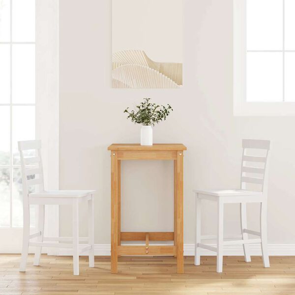 vidaXL Barkrukken 2 st massief hout rubber wit