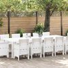 vidaXL Tuin Eetset met kussen 13 pcs Wit Poly rattan en Katoen