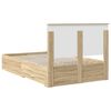vidaXL Bedframe met hoofdeinde Sonoma Eiken 135 x 190 cm Bewerkt hout