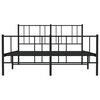 vidaXL Bedframe met hoofd- en voeteneinde metaal zwart 140x190 cm