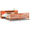vidaXL Bed met boekenkast zonder matras grenenhout wasbruin 200x200 cm