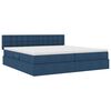 vidaXL Opbergbed met LED met matras met LED Blauw 200 x 200 cm Stof