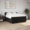 vidaXL Boxspring met matras stof zwart 200x200 cm