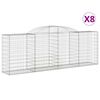 vidaXL Schanskorven 8 st gewelfd 300x50x100/120 cm ijzer