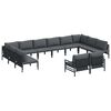 vidaXL Tuinbankenset 12 st Zwart Staal