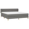vidaXL Boxspring met matras stof donkergrijs 160x200 cm