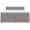 vidaXL Boxspring met matras stof taupe 180x200 cm