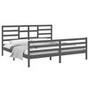 vidaXL Bedframe massief hout grijs 200x200 cm