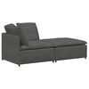 vidaXL Modulaire bank met voetenbank&kussens corduroy stof donkergrijs
