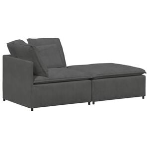 vidaXL Modulaire bank met voetenbank&kussens corduroy stof donkergrijs