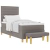 vidaXL Boxspring bed met kussen met hoofdeinde Taupe 200 x 90 cm Stof
