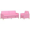 vidaXL Bankenset met opbergruimte 2 st Roze Polyester