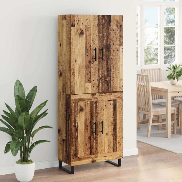 vidaXL Hoge kast 2 pcs Oud Hout 69,5 x 34 x 180 cm