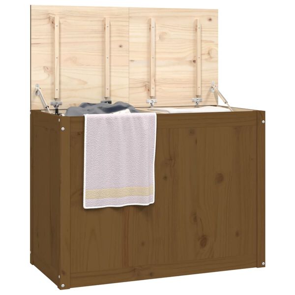 vidaXL Wasmand 88,5x44x66 cm massief grenenhout honingbruin
