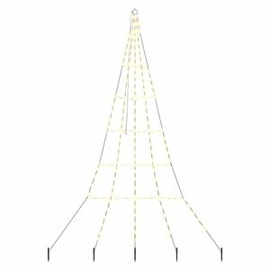 vidaXL LED Kerstboom met Grondspiesjes Warmwit 300 cm Metaal