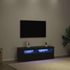 vidaXL TV-kast met LED Zwart Eiken 120 x 35 x 40 cm Bewerkt hout