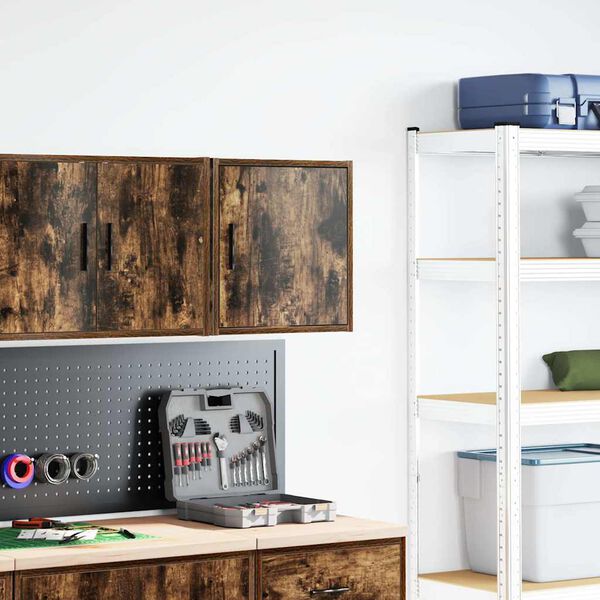 vidaXL Garagewandkast bewerkt hout gerookt eiken