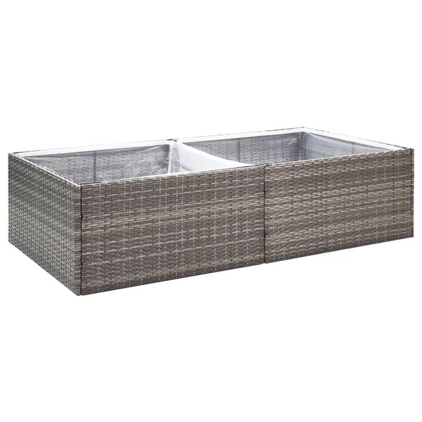 vidaXL Plantenbak 157x80x40 cm poly rattan grijs