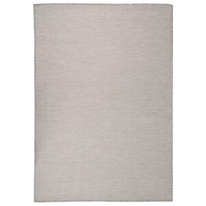 vidaXL Buitenkleed platgeweven 140x200 cm lichtgrijs