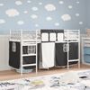 vidaXL Loftbedframe voor Kinderen met Gordijnen Wit en zwart
