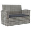 vidaXL 16-delige Loungeset met kussens poly rattan grijs