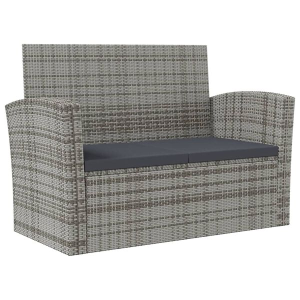 vidaXL 16-delige Loungeset met kussens poly rattan grijs