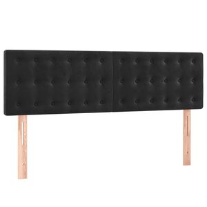 vidaXL Hoofdborden 144x5x78/88 cm fluweel zwart