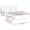 vidaXL Bedframe met lade Grijs Sonoma 150 x 200 cm Ingenieurshout