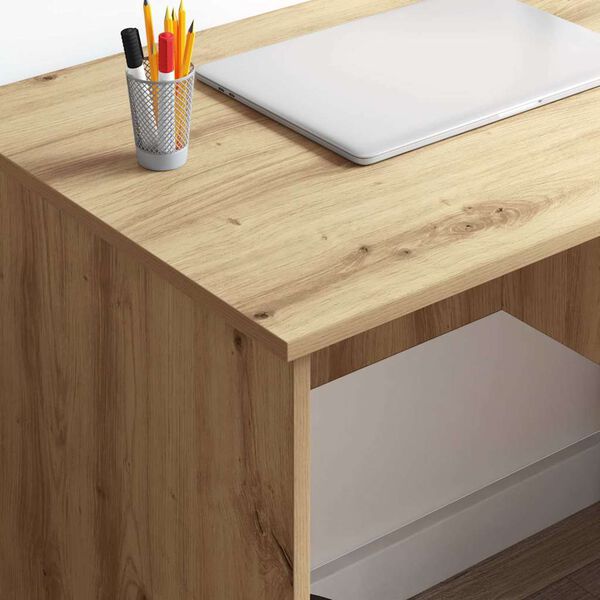 vidaXL Bureau artisanaal eikenkleurig 90 x 49.5 x 75 cm Bewerkt hout