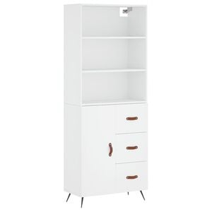 vidaXL Hoge kast 69,5x34x180 cm bewerkt hout wit