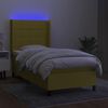 vidaXL Boxspring met matras en LED stof groen 100x200 cm