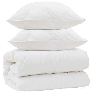 vidaXL Dekbed met Kussens met kussen 3 pcs Wit Microvezel