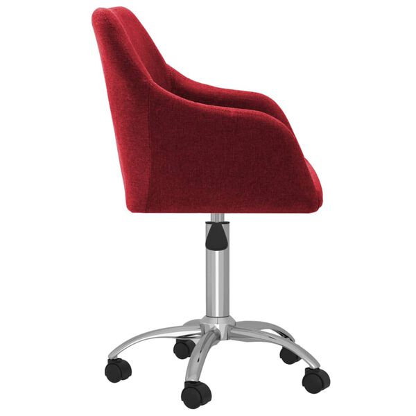 vidaXL Eetkamerstoelen draaibaar 4 st stof wijnrood