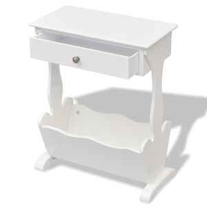 vidaXL Tijdschriftenrek Melrose wit