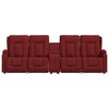vidaXL Massagestoel 4-zits verstelbaar met bekerhouders stof wijnrood