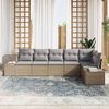 vidaXL Tuin Sofa Set met kussen 6 pcs Beige en Grijs poly rattan