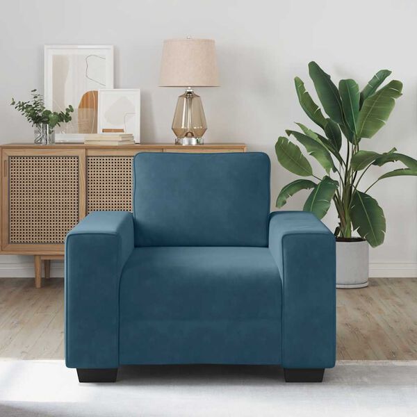 vidaXL Sofastoel Blauw 100x77x82 cm Fluweel