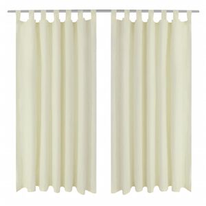 vidaXL Micro-Satijnen Gordijnen met Ringen 140 x 245 cm 2 stuks (Creme)