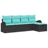 vidaXL Tuin Sofa Set 5 st Zwart poly rattan