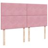 vidaXL Boxspring met matras fluweel roze 200x200 cm