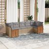 vidaXL 7-delige Loungeset met kussens poly rattan beige