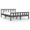 vidaXL Bedframe massief hout grijs 140x190 cm