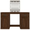 vidaXL Kaptafel met LED-verlichting 130x50x132,5 cm bruin eikenkleur