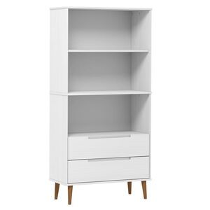 vidaXL Boekenkast MOLDE 85x35x170,5 cm massief grenenhout wit