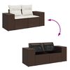 vidaXL 8-delige Loungeset met kussens poly rattan bruin