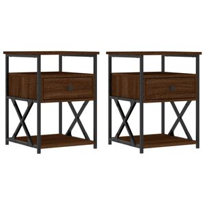 vidaXL Nachtkastjes 2 st 40x42x55 cm bewerkt hout bruin eikenkleur